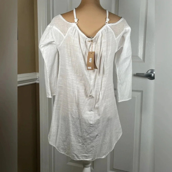 🤍 Cotton Natural Off‎ The Should Asymmetrical Top New Medium - Picture 7 of 7